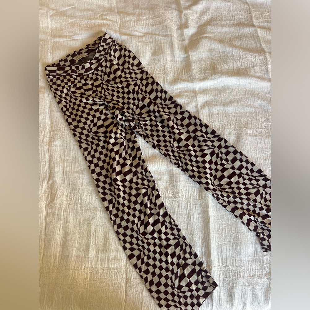 Paloma Wool no. 624 // orinocco knitted flare pants in brown and cream